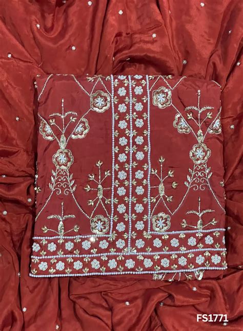 FS1771 | Rust | Silk | Party Wear | Wedding | Jaggo | Ring Ceremony ...