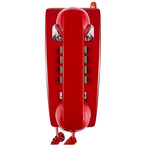 Wall Mount Corded Phone with Hearing Aid Compatible, Red - Walmart.com