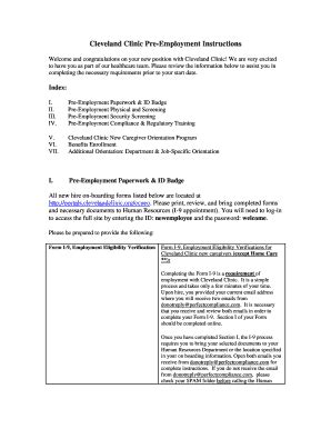 Fillable Online cleveland clinic i9 form Fax Email Print - pdfFiller