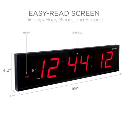 Buy Ivation Huge 60" Inch Large Big Oversized Digital LED Clock with ...