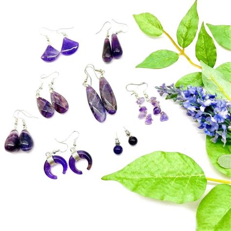 Crystal Drop and Stud Earrings | Natural Crystal Stone Earrings