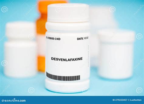 Desvenlafaxine Medication in Plastic Vial Stock Image - Image of inhibitor, antidepressant ...