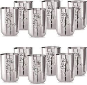 GENMAN (Pack of 12) (Pack of 12) Stainless Steel Glass set of 12 For ...