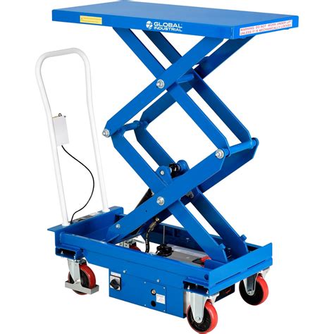 Global Industrial Battery Powered Mobile Scissor Lift Table, 40"L x 20 ...