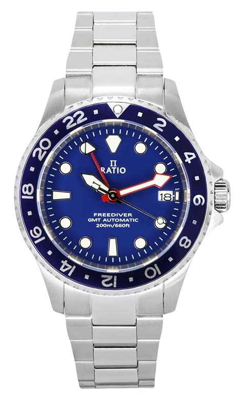 Buy RATIO FreeDiver Diver Watch Sapphire Crystal GMT Rotating Bezel ...
