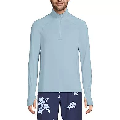 Men's Lands' End UPF 50 Cooling Quarter-Zip Mock Neck Swim Top