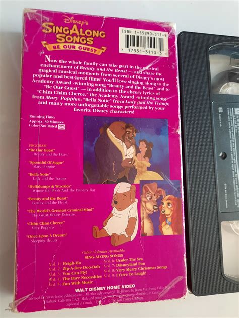 Disney Sing Along Songs, Be Our Guest Vhs - Etsy Israel