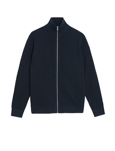 Buy Cotton Blend Zip Up Knitted Jacket at Marks & Spencer