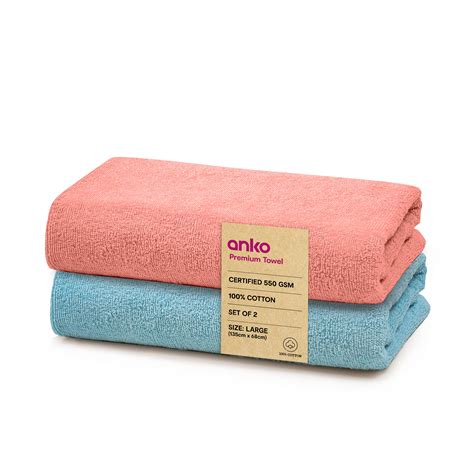 Anko Australia 100% Cotton 550 GSM Large Malmo Bath Towel | Set of 2