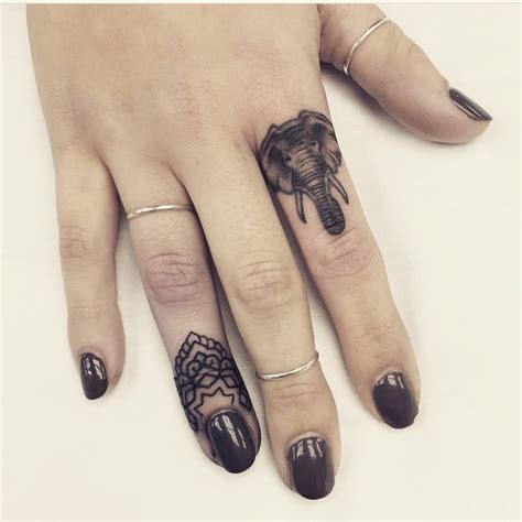finger tattoo elephant