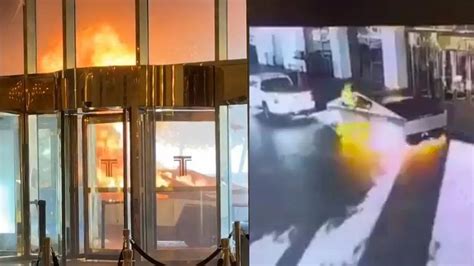 Video Captures The Moment Tesla Cybertruck Explodes Outside Trump Hotel ...