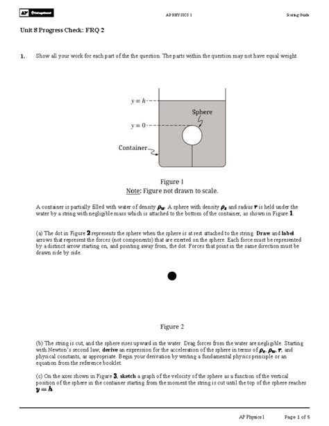 AP PHYSICS 1 Scoring Guide: Unit 8 Progress Check FRQ 2 Analysis - Studocu