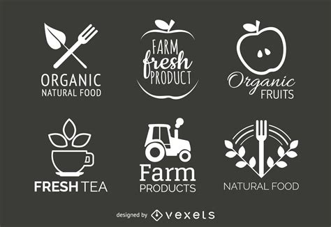Organic And Natural Food Label Set Vector Download
