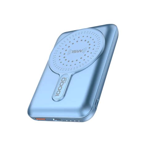 Promate Magnetic Wireless Power Bank, 10000mAh 15W Qi Wireless Mag-Saf