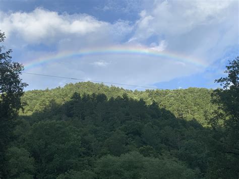 Johns River Valley Camp, North Carolina. A rainbow on top of the ...