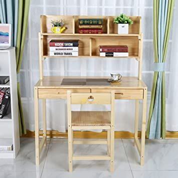 Solid Wood Computer Desk with Storage Shelves