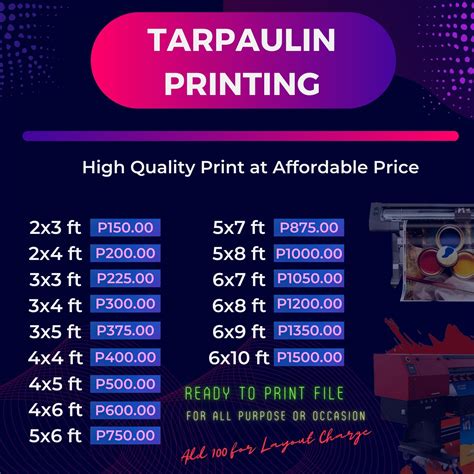 Tarpaulin Printing Machine Price List Philippines at Johnnie Hart blog