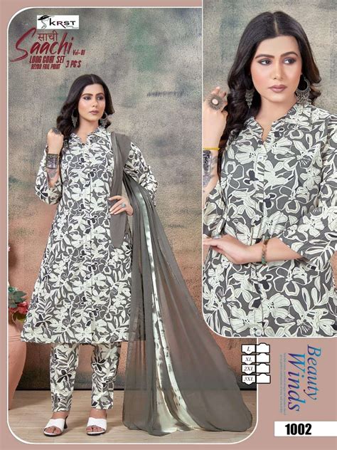 SKRST COTTON HOUSE SAACHI VOL 1 FANCY PRINTED LONG COAT SET AT BEST ...