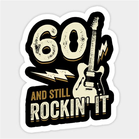 60. Birthday Rock Music Guitarist Gift - 60 Birthday Guitar - Sticker ...