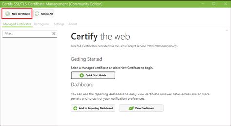 Obtaining a Server Certificate from Let's Encrypt Using Certify The Web ...