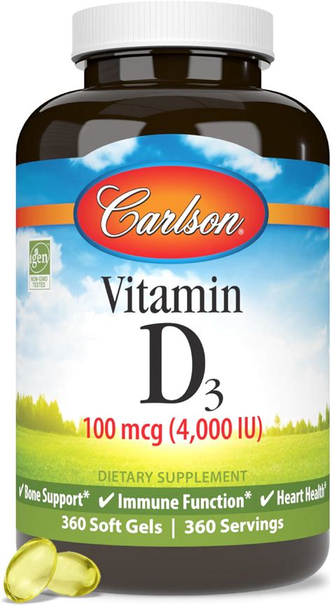Amazon.com: Carlson - Vitamin D3, 2000 IU (50 mcg), Bone & Immune ...