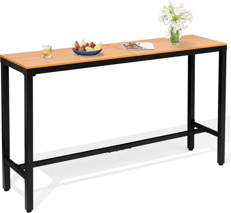 Amazon.com: Crestlive Products Outdoor Bar Table, 63'' Rectangle Patio ...