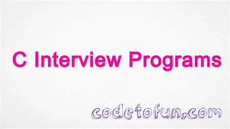 Image result for C Programs for Interview