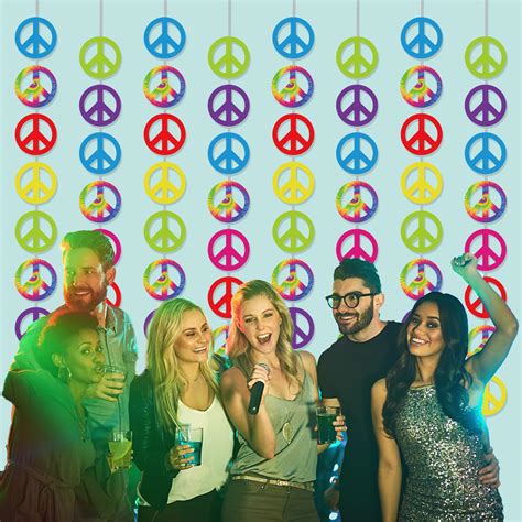 Snapklik.com : 12 Pack 60s Hippie Theme Party Banners - Groovy Hanging ...