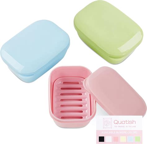 Amazon.com: Quatish 3 Pack Travel Soap Case Leakproof, Portable Travel ...