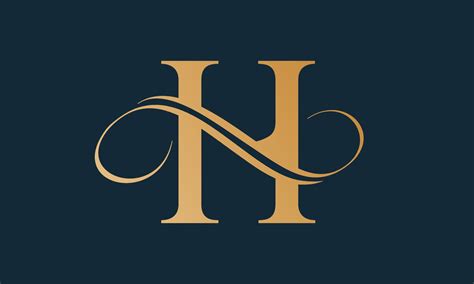 Luxury letter h logo template in gold color. Modern trendy initial luxury h letter logo design ...