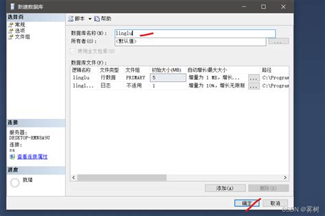 CreateDatabase SSMS 的图像结果