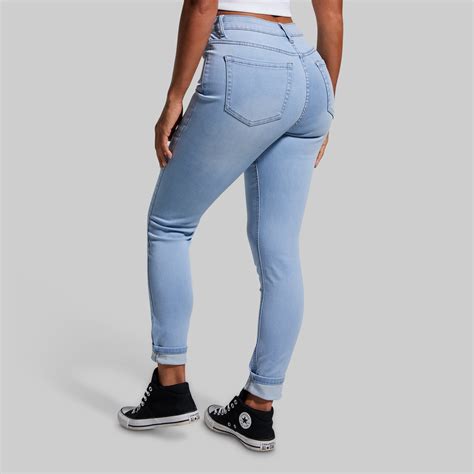 High Waisted Light Wash Skinny Jeans | Light Blue Skinny Pants – Born ...