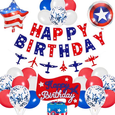 Buy ReadiGo Airplane Birthday Party Decorations, Aviator Plane Theme ...