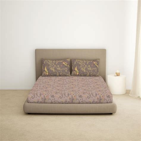 Buy SPACES Dainty Cotton 144TC Printed 3Pcs Super King Bedsheet Set ...