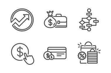Salary block diagram and audit icons set buy Vector Image