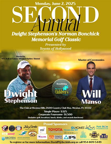 2nd Annual Dwight Stephenson's Norman Bonchick Memorial Golf Classic ...