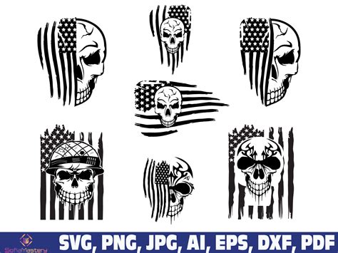 USA Skull Flag Tattered Distressed Svg Gráfico por Sofiamastery ...