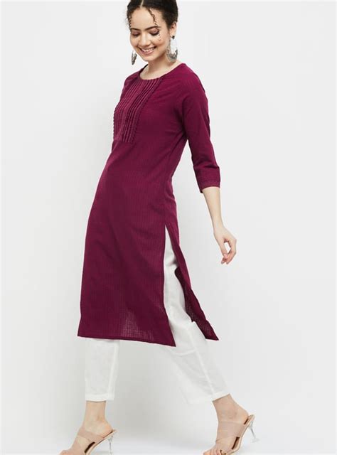 Buy Women Checked Straight Kurta Online at just Rs. 599.0 ...