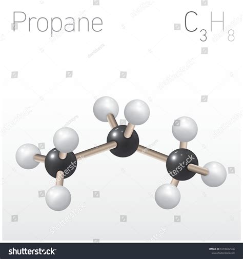 Propane C3h8 Structural Chemical Formula Molecule Stock Vector (Royalty Free) 1693682596 ...
