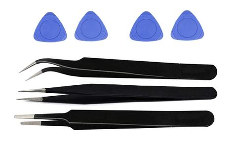 Sky Anti-Static ESD Non-Magnetic Tweezers Set for Electronics, Jewelry ...