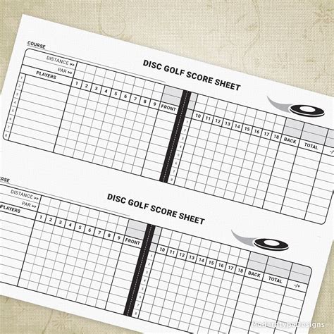 Frisbee Golf Scorecard Printable - Printable Calendar Template