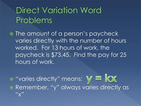 Image result for Direct Variation Word Problems