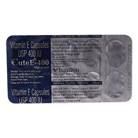 CuteE 400mg Capsule 10's Price, Uses, Side Effects, Composition ...