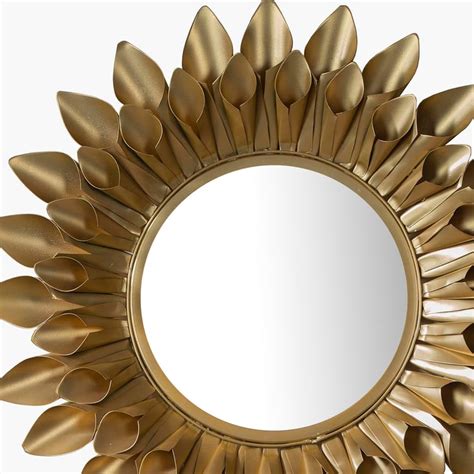 Buy VEDAS Metal Sunflower Round Decorative Wall Mirror - 85cm from ...