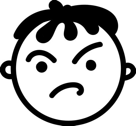 Mad Face Clip Art Black And White