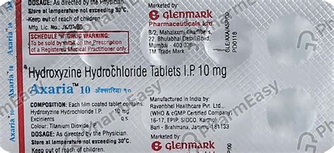Axaria 10 MG Tablet (10): Uses, Side Effects, Price & Dosage | PharmEasy