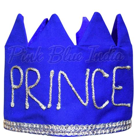Shop Online Adjustable Silver Crown Style Infant Headband with Blue Stones