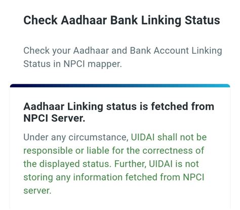 Check your Aadhaar and Bank Account Linking Status in NPCI mapper ...