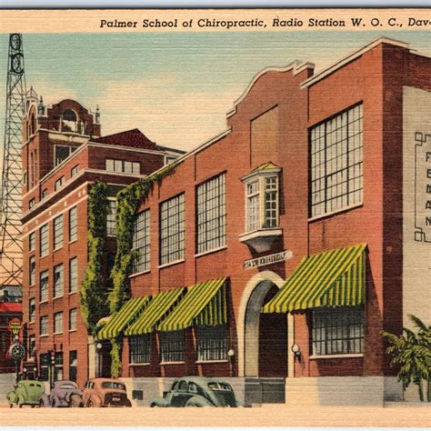 1939 Davenport, IA Palmer School Chiropractic Linen PC Radio Station W ...
