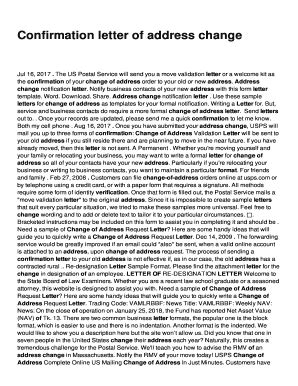 Fillable Online Confirmation letter of address change Fax Email Print ...